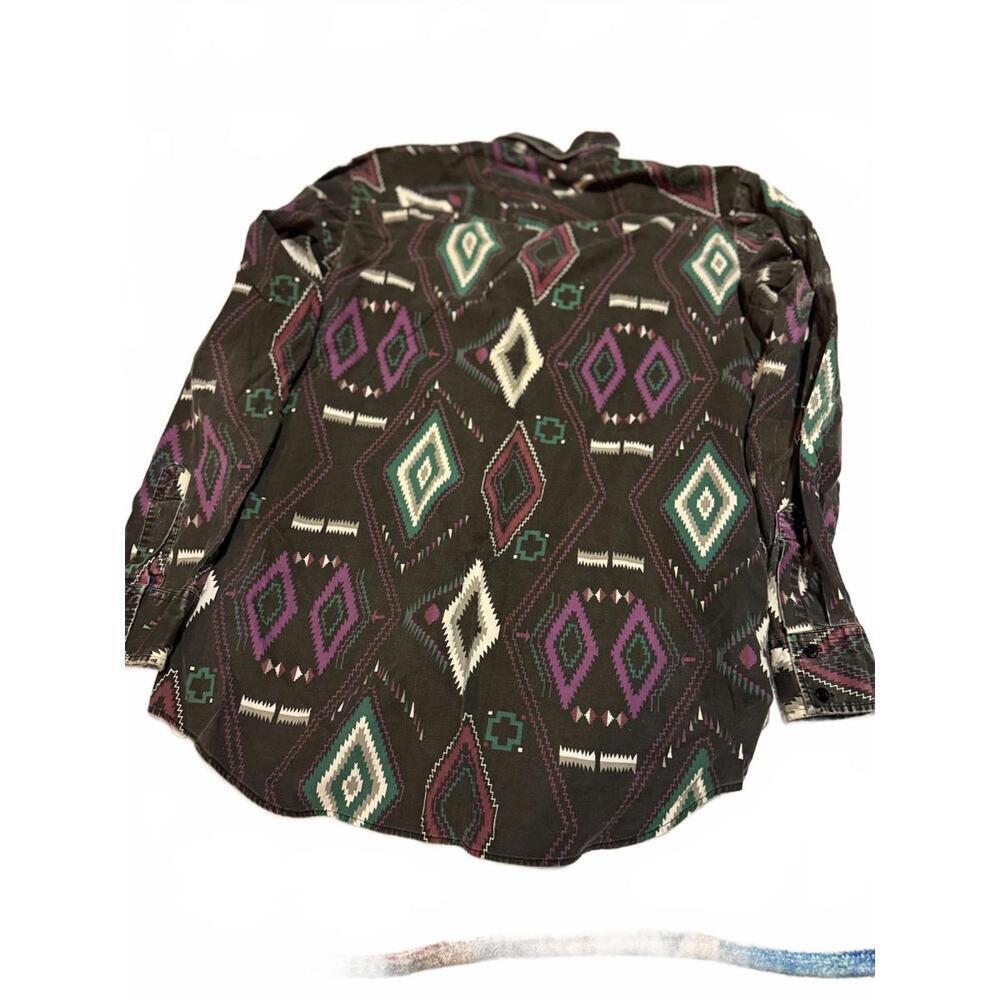 Authentic Western Youngbloods Aztec Print Button Up Shirt Large - Picture 3 of 6